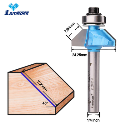 การปลูกไม้ Router Bit Lamboss 45 องศา Chamfer Bit กับการบรรทุกสําหรับเครื่องตัดไม้